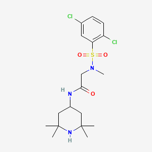 molecular formula C18H27Cl2N3O3S B3532794 N~2~-[(2,5-dichlorophenyl)sulfonyl]-N~2~-methyl-N~1~-(2,2,6,6-tetramethyl-4-piperidinyl)glycinamide 