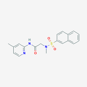 molecular formula C19H19N3O3S B3532817 N~2~-methyl-N~1~-(4-methyl-2-pyridinyl)-N~2~-(2-naphthylsulfonyl)glycinamide 