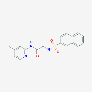 molecular formula C19H19N3O3S B3532817 2-[methyl(naphthalen-2-ylsulfonyl)amino]-N-(4-methylpyridin-2-yl)acetamide 