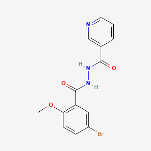molecular formula C14H12BrN3O3 B3532830 N'-(5-bromo-2-methoxybenzoyl)nicotinohydrazide 