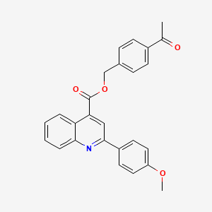 molecular formula C26H21NO4 B3532832 4-acetylbenzyl 2-(4-methoxyphenyl)-4-quinolinecarboxylate 