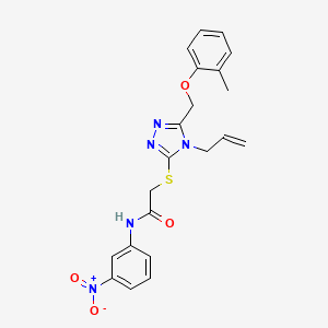 molecular formula C21H21N5O4S B3532847 2-({4-allyl-5-[(2-methylphenoxy)methyl]-4H-1,2,4-triazol-3-yl}thio)-N-(3-nitrophenyl)acetamide 