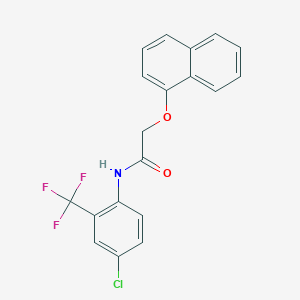 molecular formula C19H13ClF3NO2 B3532850 N-[4-chloro-2-(trifluoromethyl)phenyl]-2-(1-naphthyloxy)acetamide 
