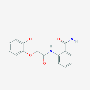 molecular formula C20H24N2O4 B3532859 N-(tert-butyl)-2-{[(2-methoxyphenoxy)acetyl]amino}benzamide 