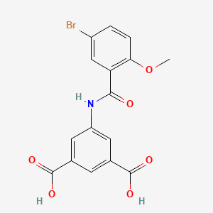 molecular formula C16H12BrNO6 B3532871 5-[(5-bromo-2-methoxybenzoyl)amino]isophthalic acid 