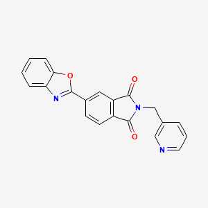 molecular formula C21H13N3O3 B3532879 5-(1,3-benzoxazol-2-yl)-2-(3-pyridinylmethyl)-1H-isoindole-1,3(2H)-dione 