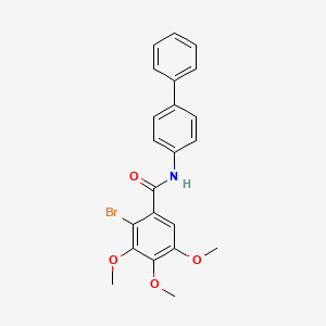 molecular formula C22H20BrNO4 B3532890 N-4-biphenylyl-2-bromo-3,4,5-trimethoxybenzamide 