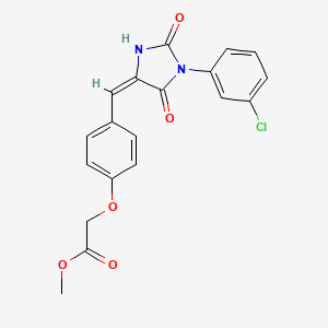 molecular formula C19H15ClN2O5 B3532899 methyl (4-{[1-(3-chlorophenyl)-2,5-dioxo-4-imidazolidinylidene]methyl}phenoxy)acetate 