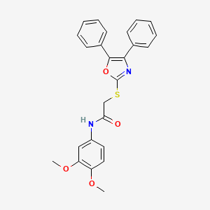 molecular formula C25H22N2O4S B3532902 N-(3,4-dimethoxyphenyl)-2-[(4,5-diphenyl-1,3-oxazol-2-yl)thio]acetamide 
