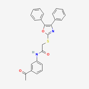 molecular formula C25H20N2O3S B3532906 N-(3-acetylphenyl)-2-[(4,5-diphenyl-1,3-oxazol-2-yl)thio]acetamide 