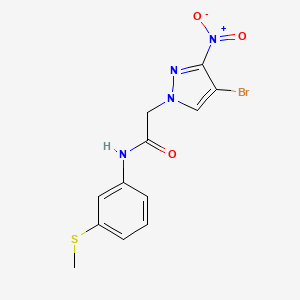 molecular formula C12H11BrN4O3S B3532925 2-(4-bromo-3-nitro-1H-pyrazol-1-yl)-N-[3-(methylthio)phenyl]acetamide 