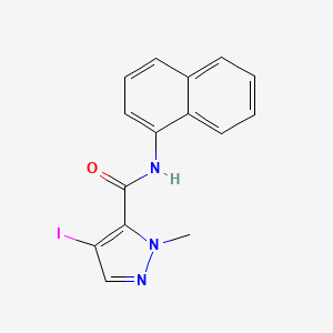 molecular formula C15H12IN3O B3532931 4-iodo-1-methyl-N-1-naphthyl-1H-pyrazole-5-carboxamide 