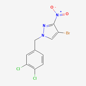 molecular formula C10H6BrCl2N3O2 B3532932 4-bromo-1-(3,4-dichlorobenzyl)-3-nitro-1H-pyrazole 