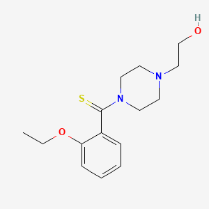 molecular formula C15H22N2O2S B3532944 2-{4-[(2-ethoxyphenyl)carbonothioyl]-1-piperazinyl}ethanol 