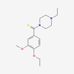 molecular formula C16H24N2O2S B3532955 1-[(4-ethoxy-3-methoxyphenyl)carbonothioyl]-4-ethylpiperazine 