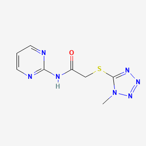 molecular formula C8H9N7OS B3532974 2-[(1-methyl-1H-tetrazol-5-yl)thio]-N-2-pyrimidinylacetamide 