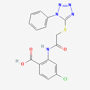 4-chloro-2-({[(1-phenyl-1H-tetrazol-5-yl)thio]acetyl}amino)benzoic acid