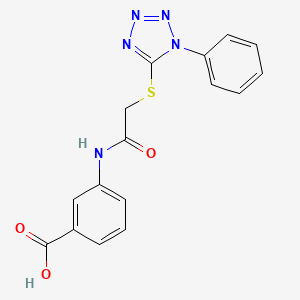 molecular formula C16H13N5O3S B3532983 3-({[(1-phenyl-1H-tetrazol-5-yl)thio]acetyl}amino)benzoic acid 