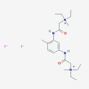 molecular formula C21H38N4O2.2I B035330 Ammonium, (4-methyl-m-phenylenebis(iminocarbonylmethylene))bis(diethylmethyl-, diiodide CAS No. 101015-22-9