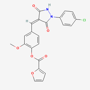 4-{[1-(4-chlorophenyl)-3,5-dioxo-4-pyrazolidinylidene]methyl}-2-methoxyphenyl 2-furoate