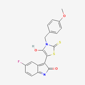 molecular formula C19H13FN2O3S2 B3533056 5-fluoro-3-[3-(4-methoxybenzyl)-4-oxo-2-thioxo-1,3-thiazolidin-5-ylidene]-1,3-dihydro-2H-indol-2-one 