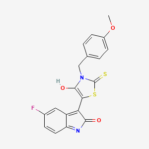 5-fluoro-3-[3-(4-methoxybenzyl)-4-oxo-2-thioxo-1,3-thiazolidin-5-ylidene]-1,3-dihydro-2H-indol-2-one