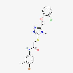 molecular formula C19H18BrClN4O2S B3533061 N-(4-bromo-3-methylphenyl)-2-({5-[(2-chlorophenoxy)methyl]-4-methyl-4H-1,2,4-triazol-3-yl}thio)acetamide 