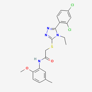 molecular formula C20H20Cl2N4O2S B3533068 2-{[5-(2,4-dichlorophenyl)-4-ethyl-4H-1,2,4-triazol-3-yl]thio}-N-(2-methoxy-5-methylphenyl)acetamide 