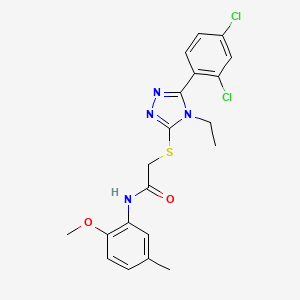 molecular formula C20H20Cl2N4O2S B3533068 2-{[5-(2,4-dichlorophenyl)-4-ethyl-4H-1,2,4-triazol-3-yl]sulfanyl}-N-(2-methoxy-5-methylphenyl)acetamide 