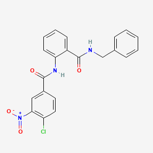 molecular formula C21H16ClN3O4 B3533084 N-{2-[(benzylamino)carbonyl]phenyl}-4-chloro-3-nitrobenzamide 