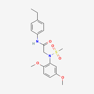 molecular formula C19H24N2O5S B3533116 N~2~-(2,5-dimethoxyphenyl)-N~1~-(4-ethylphenyl)-N~2~-(methylsulfonyl)glycinamide 