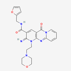 molecular formula C23H24N6O4 B3533128 N-(2-furylmethyl)-2-imino-1-[2-(4-morpholinyl)ethyl]-5-oxo-1,5-dihydro-2H-dipyrido[1,2-a:2',3'-d]pyrimidine-3-carboxamide 