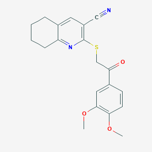 2-{[2-(3,4-dimethoxyphenyl)-2-oxoethyl]thio}-5,6,7,8-tetrahydro-3-quinolinecarbonitrile