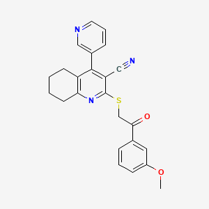 2-{[2-(3-methoxyphenyl)-2-oxoethyl]thio}-4-(3-pyridinyl)-5,6,7,8-tetrahydro-3-quinolinecarbonitrile