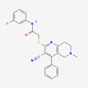 2-[(3-cyano-6-methyl-4-phenyl-5,6,7,8-tetrahydro-1,6-naphthyridin-2-yl)thio]-N-(3-fluorophenyl)acetamide