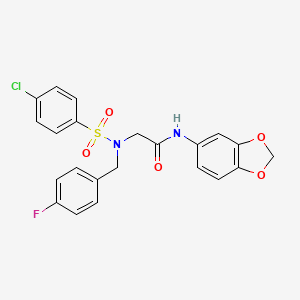 N~1~-1,3-benzodioxol-5-yl-N~2~-[(4-chlorophenyl)sulfonyl]-N~2~-(4-fluorobenzyl)glycinamide