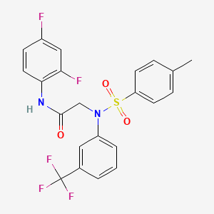 N~1~-(2,4-difluorophenyl)-N~2~-[(4-methylphenyl)sulfonyl]-N~2~-[3-(trifluoromethyl)phenyl]glycinamide