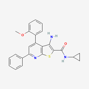 3-amino-N-cyclopropyl-4-(2-methoxyphenyl)-6-phenylthieno[2,3-b]pyridine-2-carboxamide