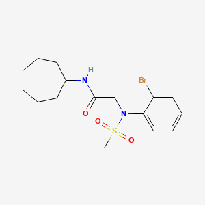 molecular formula C16H23BrN2O3S B3533201 N~2~-(2-bromophenyl)-N~1~-cycloheptyl-N~2~-(methylsulfonyl)glycinamide 