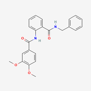 molecular formula C23H22N2O4 B3533216 N-{2-[(benzylamino)carbonyl]phenyl}-3,4-dimethoxybenzamide 