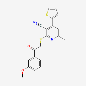 2-{[2-(3-methoxyphenyl)-2-oxoethyl]thio}-6-methyl-4-(2-thienyl)nicotinonitrile