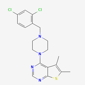molecular formula C19H20Cl2N4S B3533246 4-[4-(2,4-dichlorobenzyl)-1-piperazinyl]-5,6-dimethylthieno[2,3-d]pyrimidine 