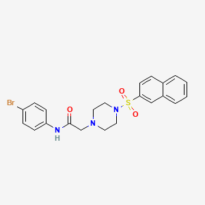 molecular formula C22H22BrN3O3S B3533252 N-(4-bromophenyl)-2-[4-(2-naphthylsulfonyl)-1-piperazinyl]acetamide 