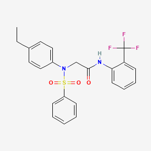 molecular formula C23H21F3N2O3S B3533262 N~2~-(4-ethylphenyl)-N~2~-(phenylsulfonyl)-N~1~-[2-(trifluoromethyl)phenyl]glycinamide 