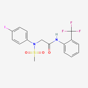 molecular formula C16H14F3IN2O3S B3533295 N~2~-(4-iodophenyl)-N~2~-(methylsulfonyl)-N~1~-[2-(trifluoromethyl)phenyl]glycinamide 
