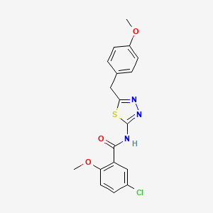 5-chloro-2-methoxy-N-[5-(4-methoxybenzyl)-1,3,4-thiadiazol-2-yl]benzamide