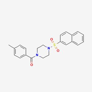 molecular formula C22H22N2O3S B3533315 1-(4-methylbenzoyl)-4-(2-naphthylsulfonyl)piperazine 
