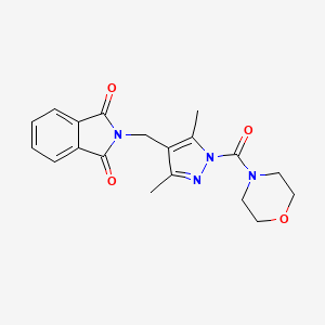 molecular formula C19H20N4O4 B3533321 2-{[3,5-dimethyl-1-(4-morpholinylcarbonyl)-1H-pyrazol-4-yl]methyl}-1H-isoindole-1,3(2H)-dione 