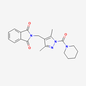 molecular formula C20H22N4O3 B3533322 2-{[3,5-dimethyl-1-(1-piperidinylcarbonyl)-1H-pyrazol-4-yl]methyl}-1H-isoindole-1,3(2H)-dione 