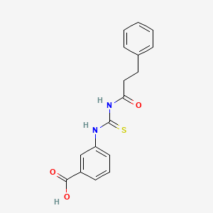 molecular formula C17H16N2O3S B3533332 3-({[(3-phenylpropanoyl)amino]carbonothioyl}amino)benzoic acid 